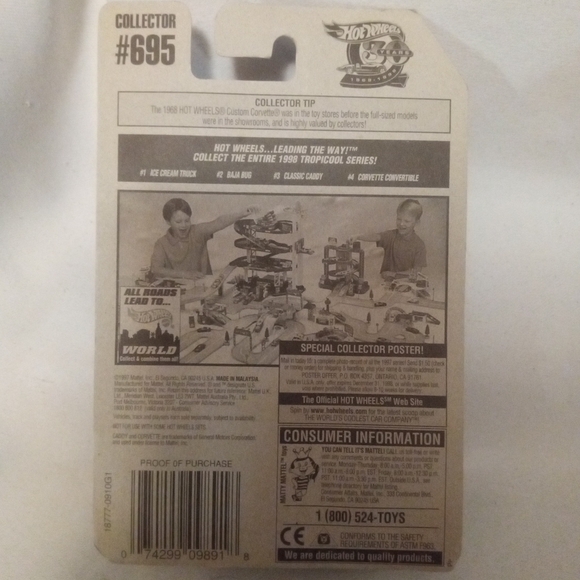 Tropicool Series Classic Caddy and Corvette Convertible Toy Cars - Picture 3 of 8